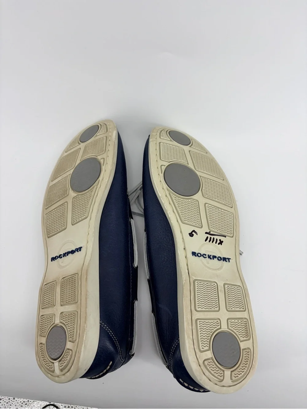 Rockport Men’s Leather Boat Shoes Dock Siders Navy Blue  Sz 12M